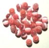 30 6mm Round Pink Fiber Optic Cats Eye Beads